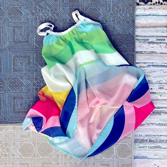 Playful Light Rainbow Twirl Sundress with Adjustable Straps - Size 4T - Picture 4 of 8